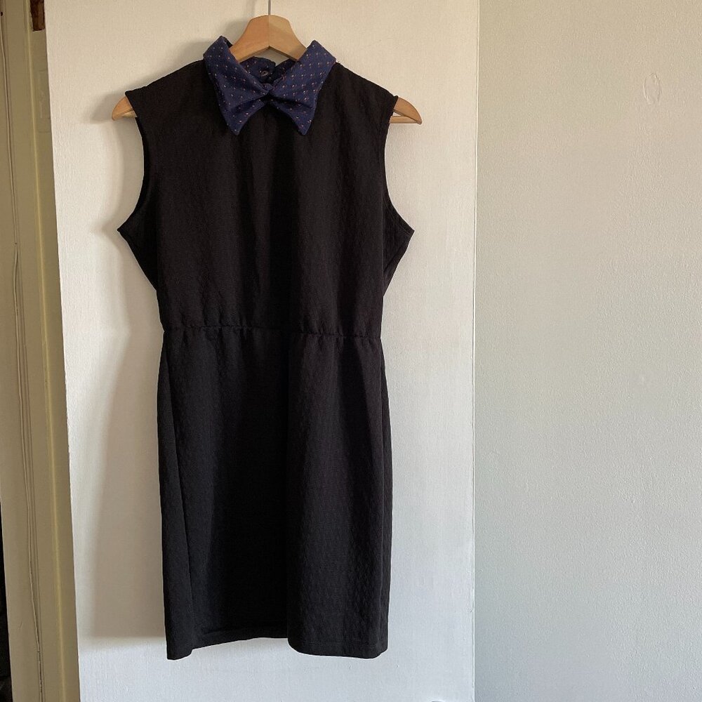 Black Collared Sleeveless Dress